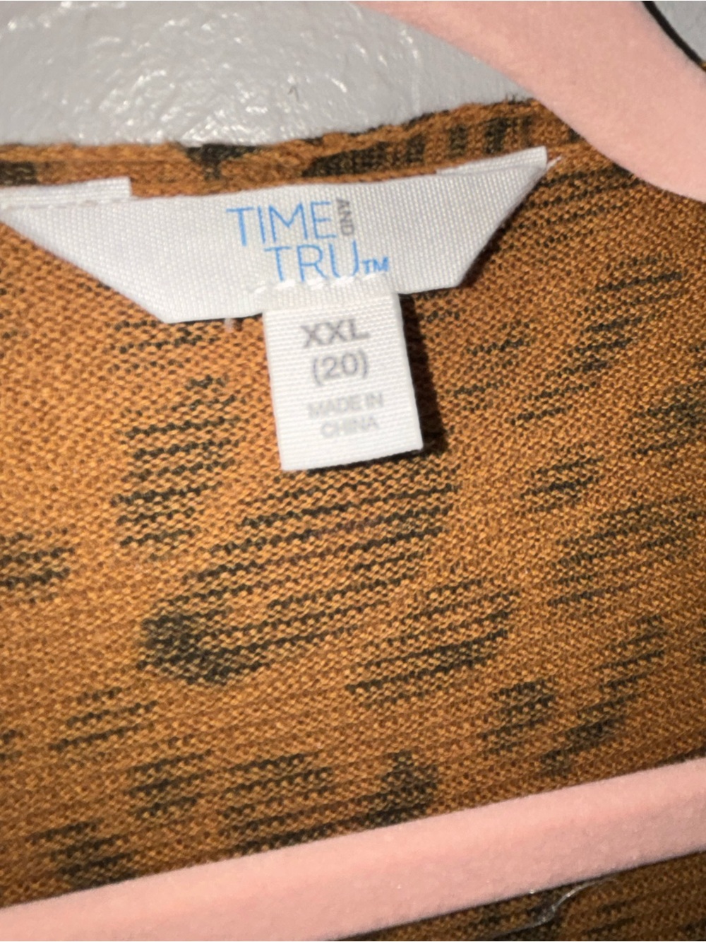 Time and Tru Leopard Print V-Neck Tunic Sweater in Brown and Black - Picture 3 of 12